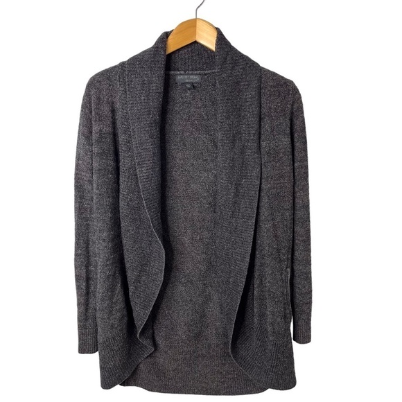 Barefoot Dreams The Cozy Chic Lite Circle Cardigan Size XS/S Black Gray - Picture 2 of 8